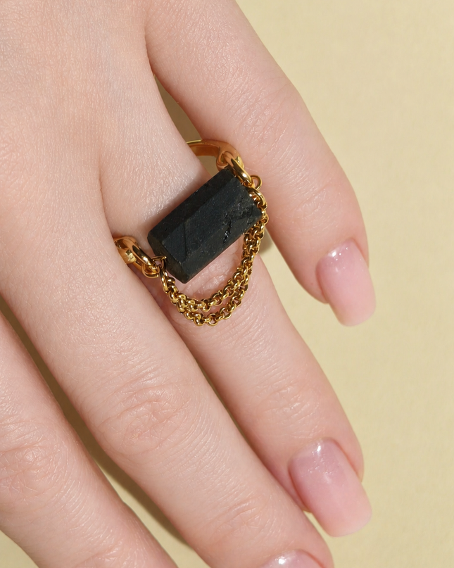 Ring with Black Tourmaline