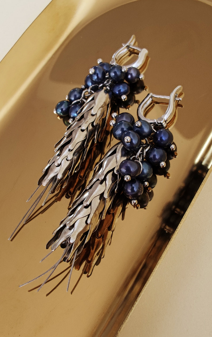 Silver Wheat Ears Earrings