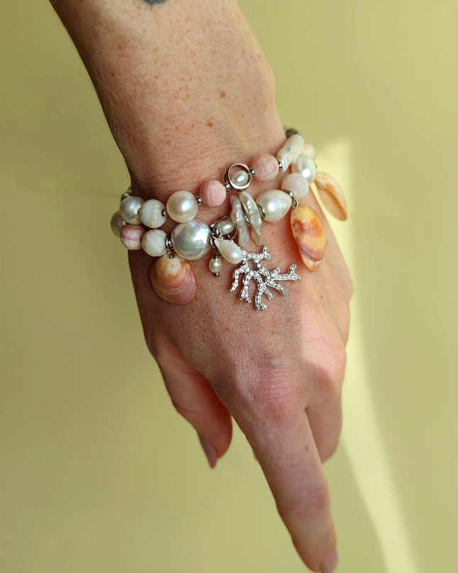 Perlas y ópalos rosas