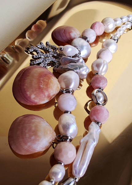 Pearls & Pink Opals