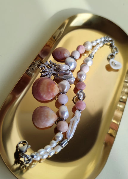 Pearls & Pink Opals