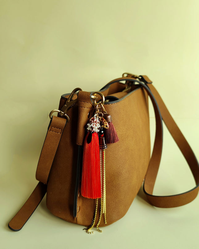 Bag charm. Czech glass beads.