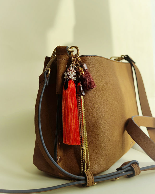 Bag charm. Czech glass beads.