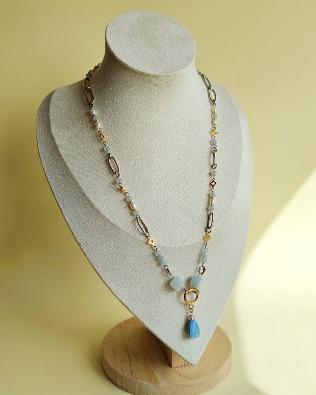 Pearls and aquamarines