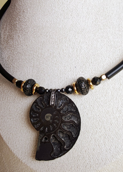 Ammonite pendant necklace