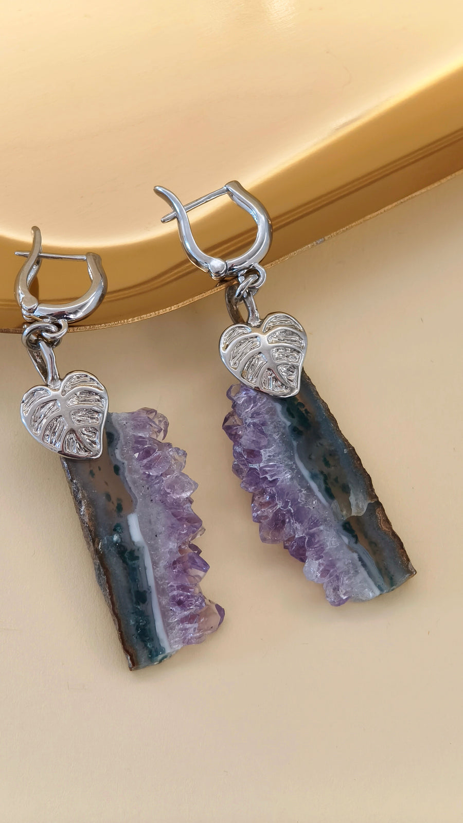 Pendientes con cristales de amatista