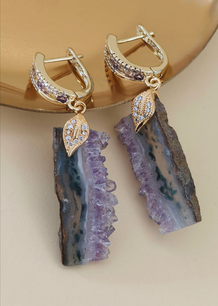 Earrings with Wild Amethysts