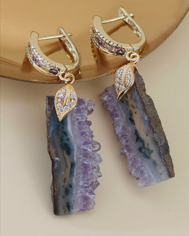 Earrings with Wild Amethysts
