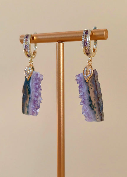 Earrings with Wild Amethysts
