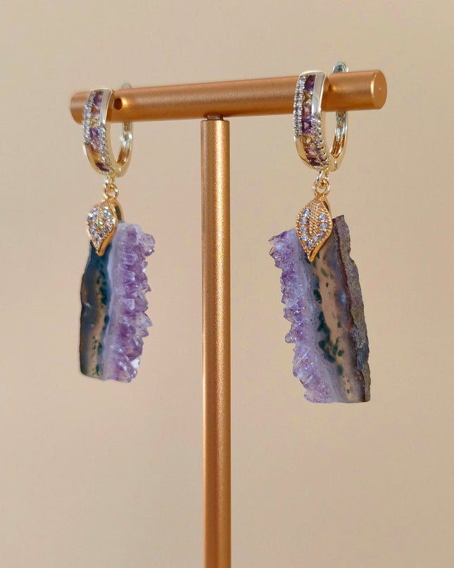 Earrings with Wild Amethysts